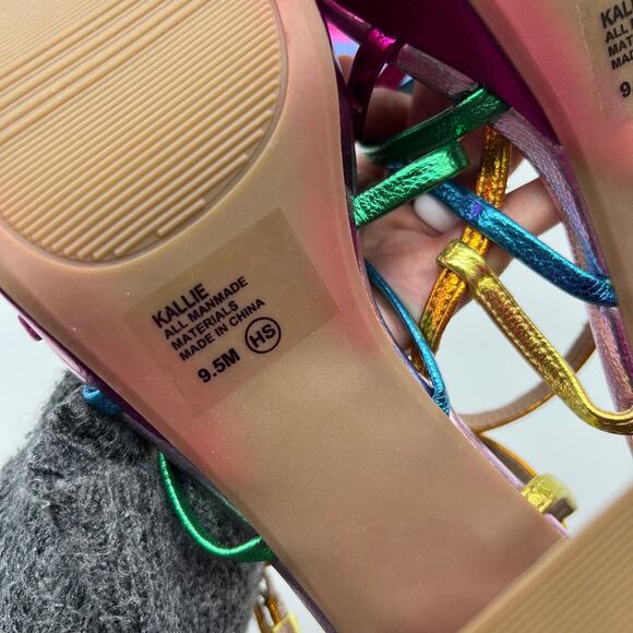 Pop Womens Kallie Heeled Sandals Pink Fuschia Multicolor Size 9.5M - Picture 7 of 12